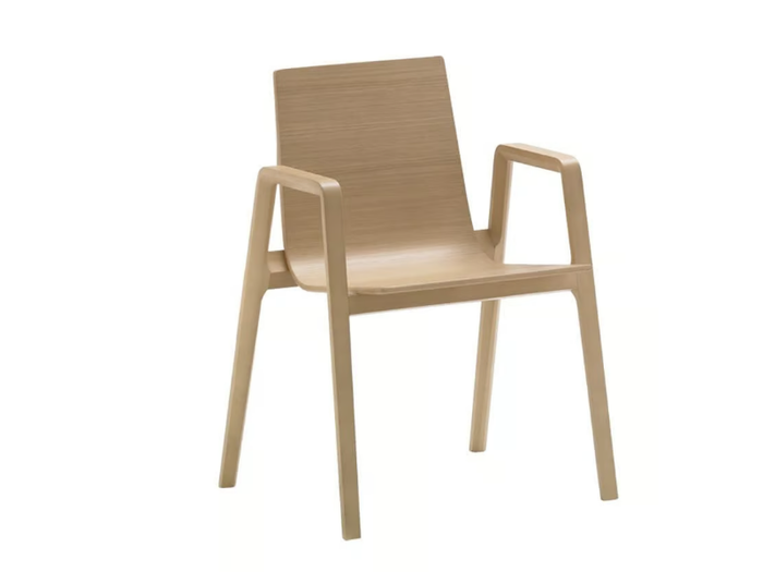 LINEAL SO0761 - Oak chair with armrests _ Andreu World